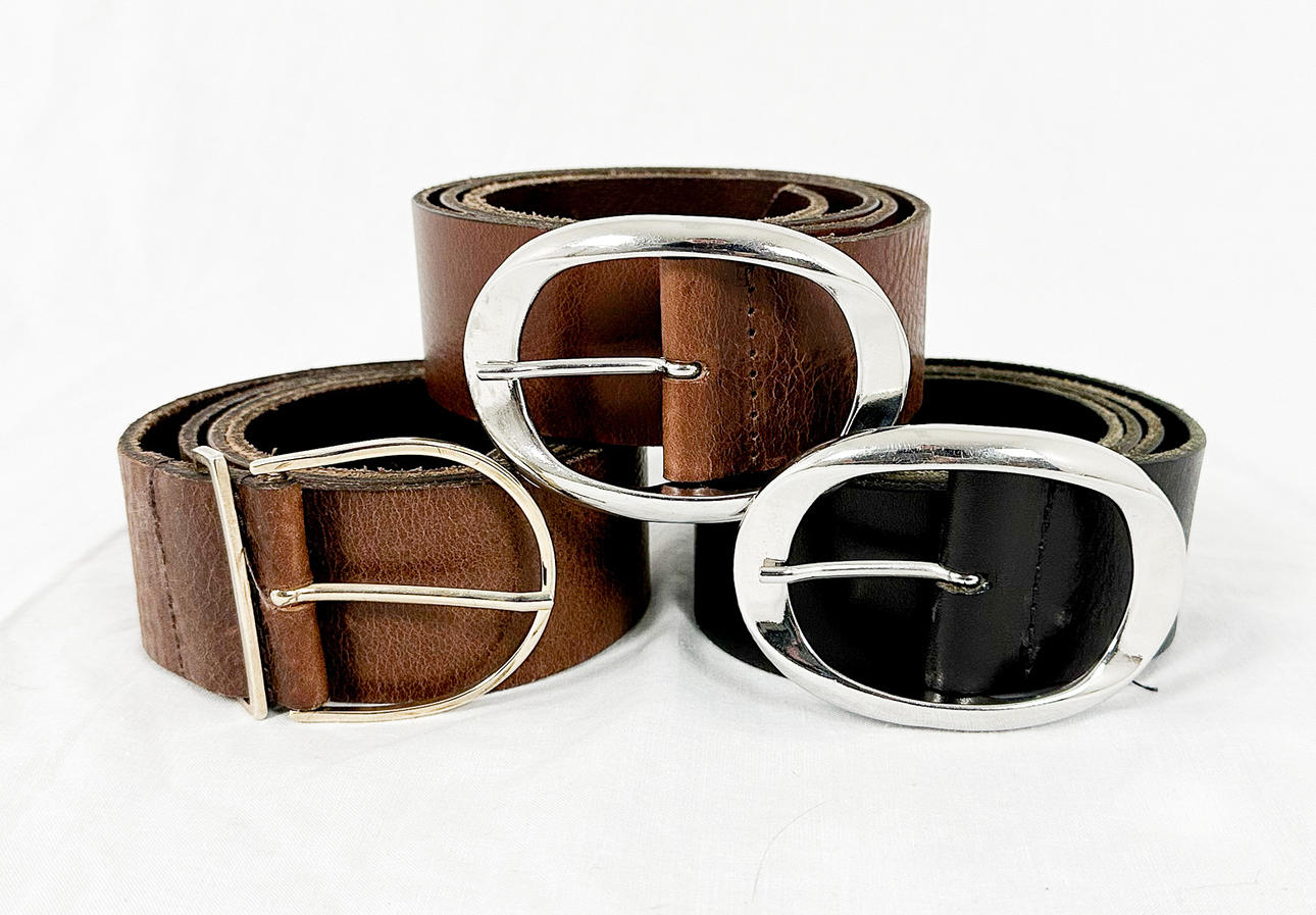 SCHAL, 3 Stück, Leder, Saddler, Schweden.