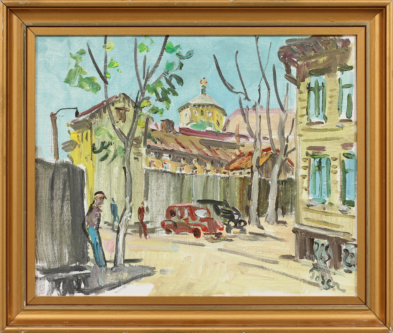 MARTIN POSER. Vy över Haga, olja på duk, signerad.