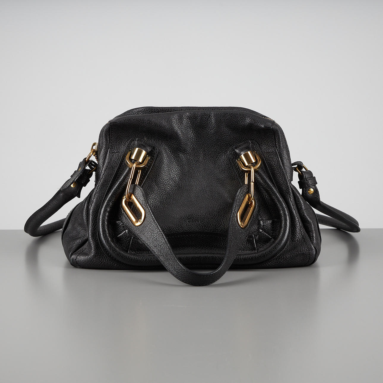 CHLOÉ, TASCHE, Paraty, schwarzes Leder.