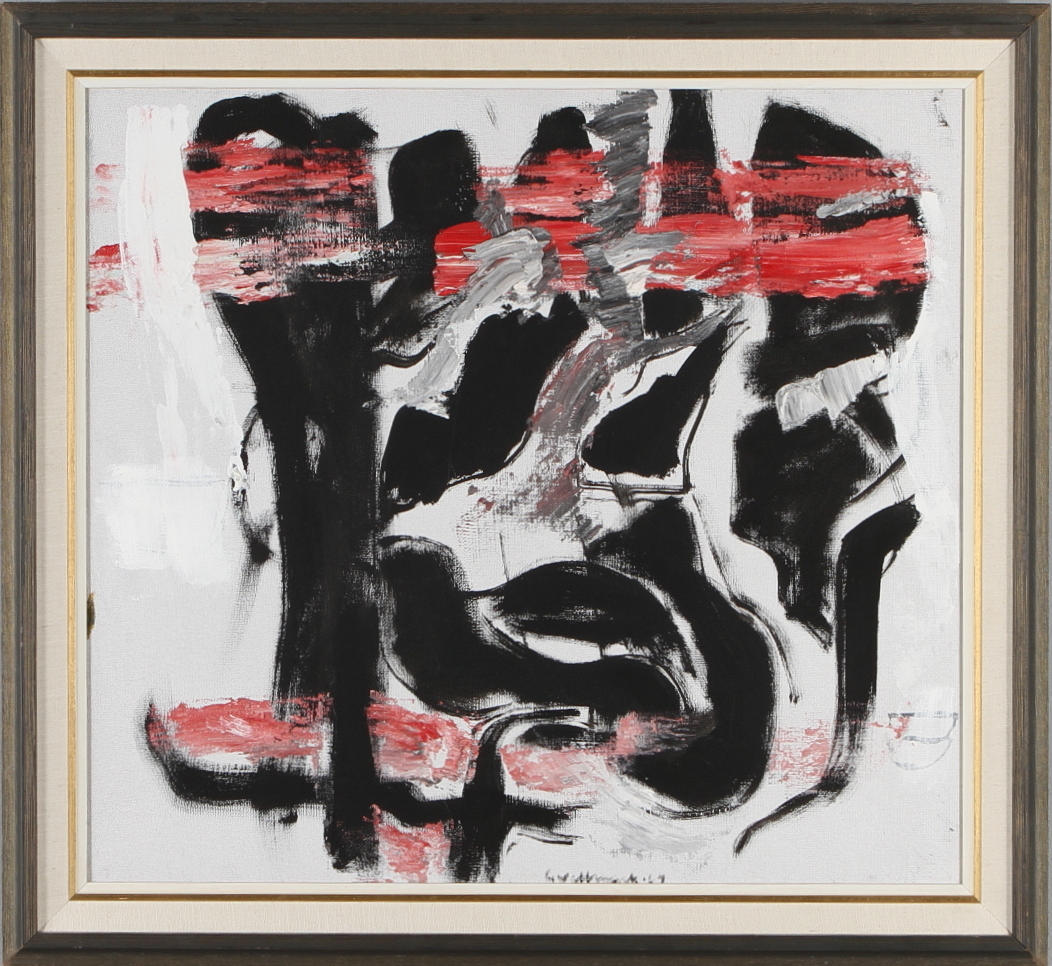 GÖSTA WALLMARK. Komposition, olja på duk signerad.