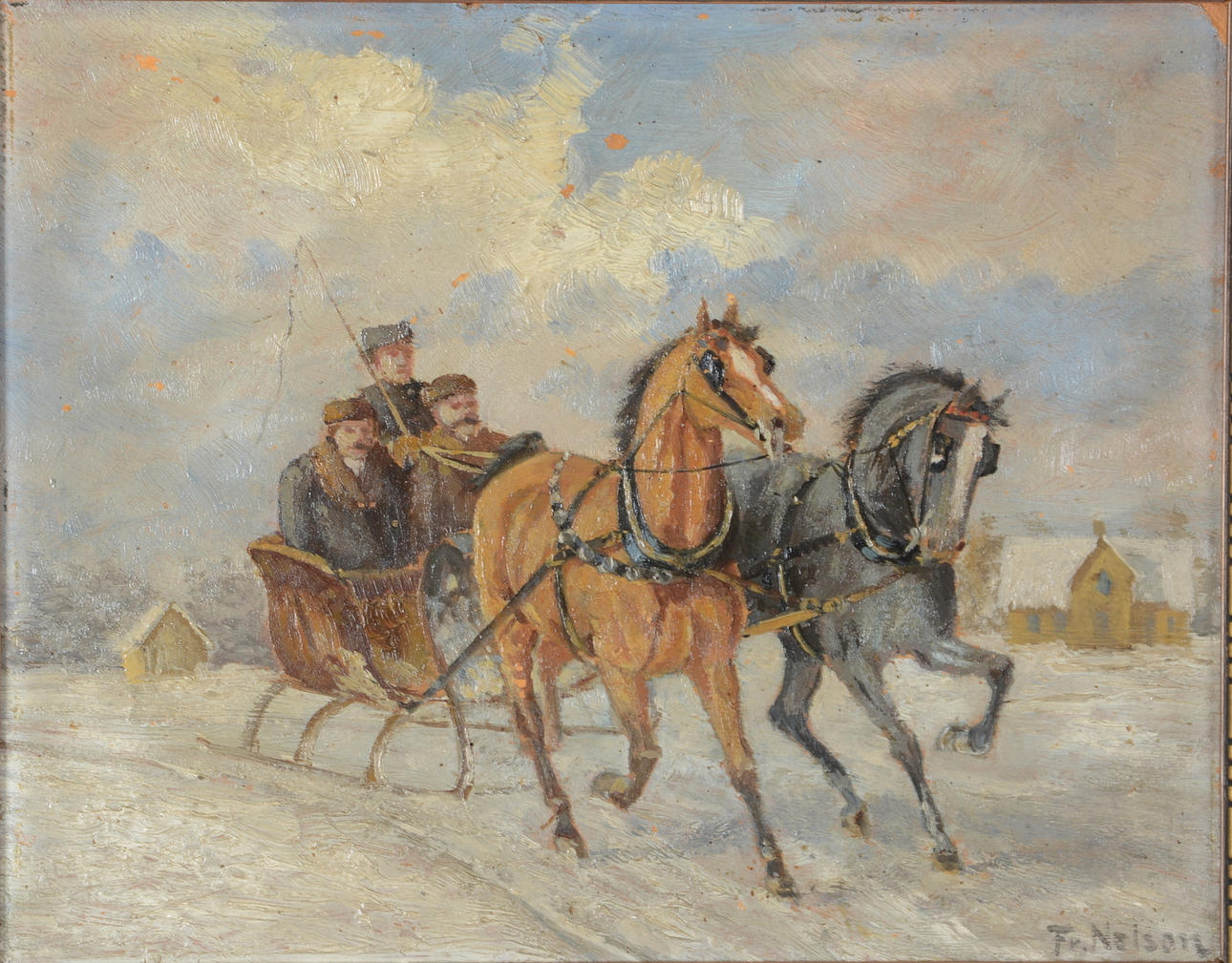 FRANS NELSON. Olja på pannå.