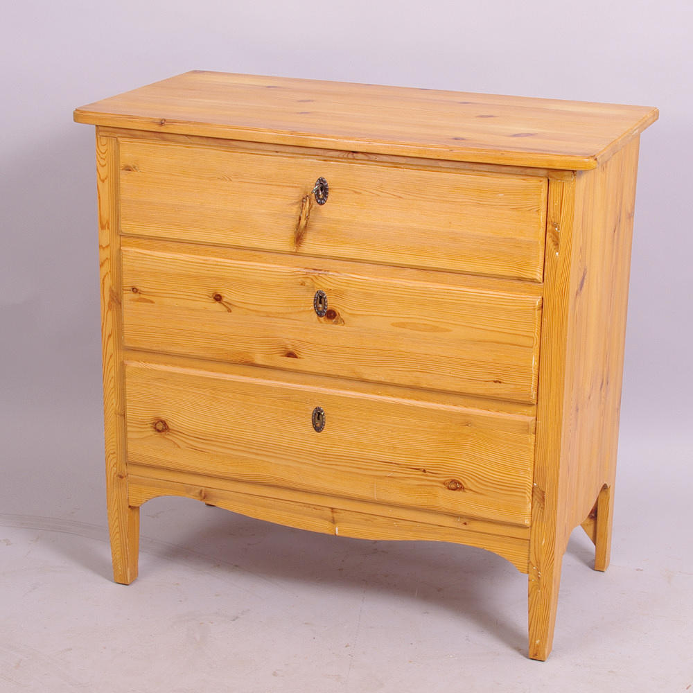 BYRÅ, 3-lådig, fur.