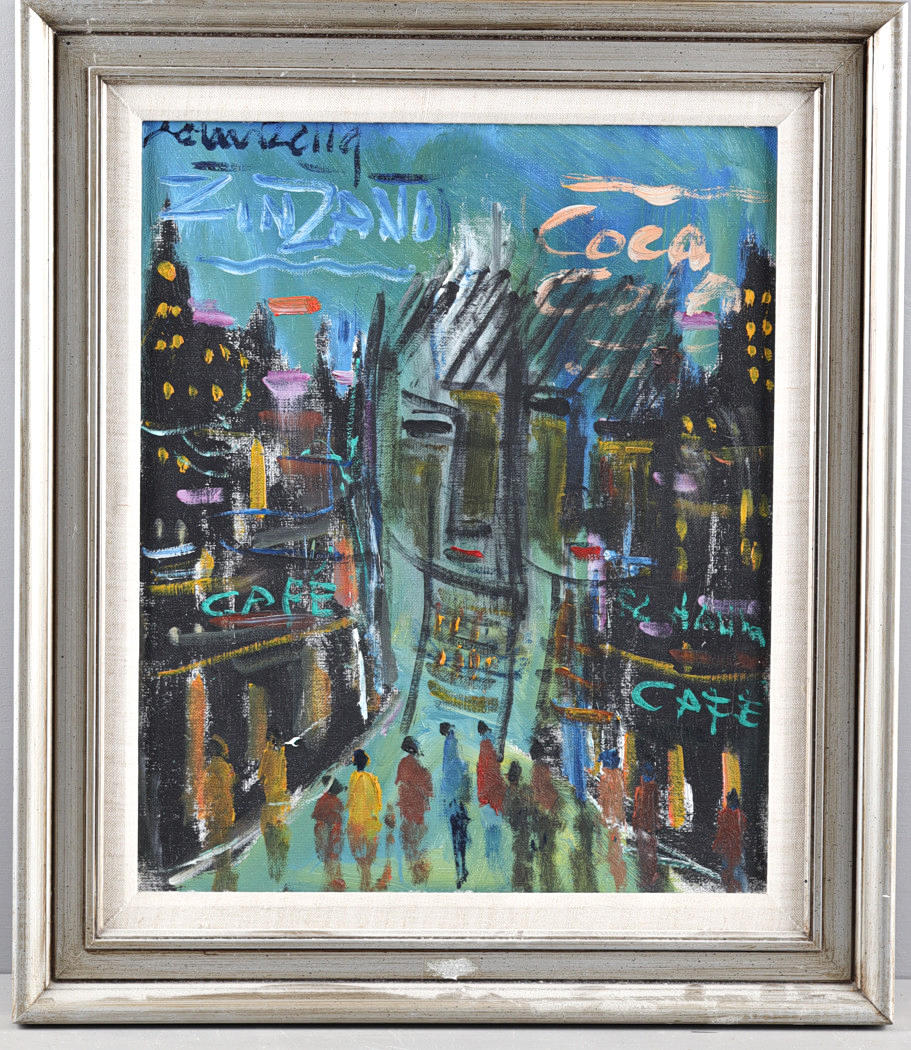 LOUIS ZELIG. "Paris", oil on canvas.