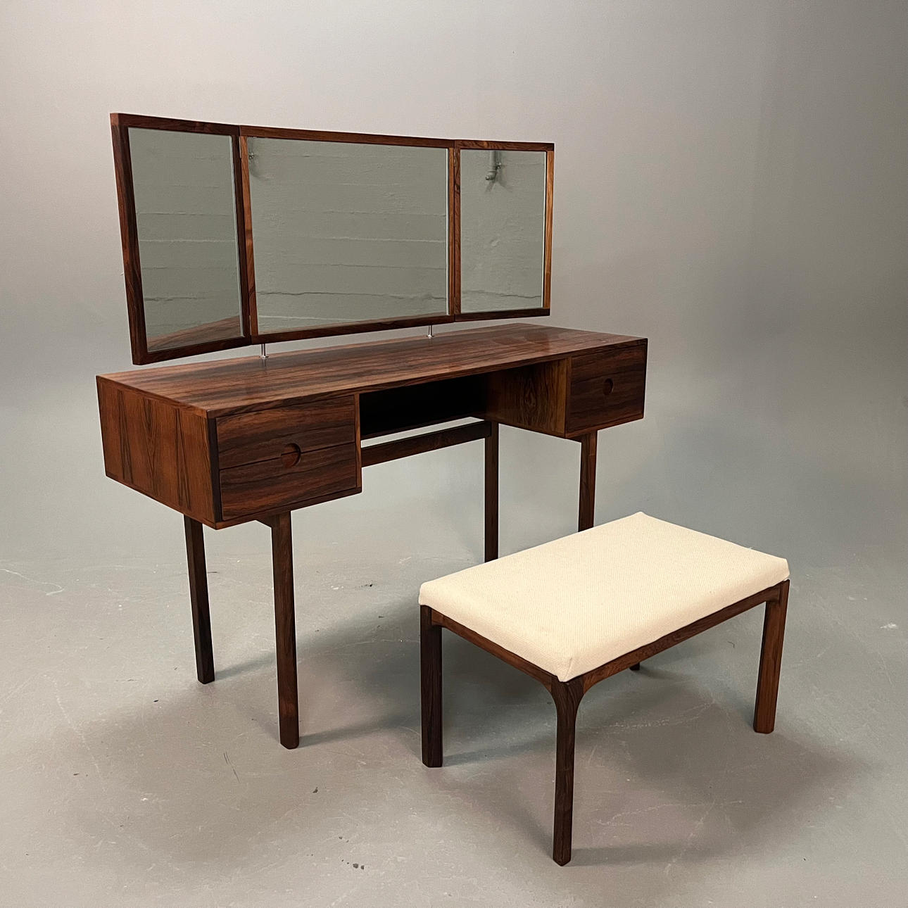 DRESSING TABLE with STOOL. Jacaranda spirit. Aksel Kjersgaard, Odder Denmark.