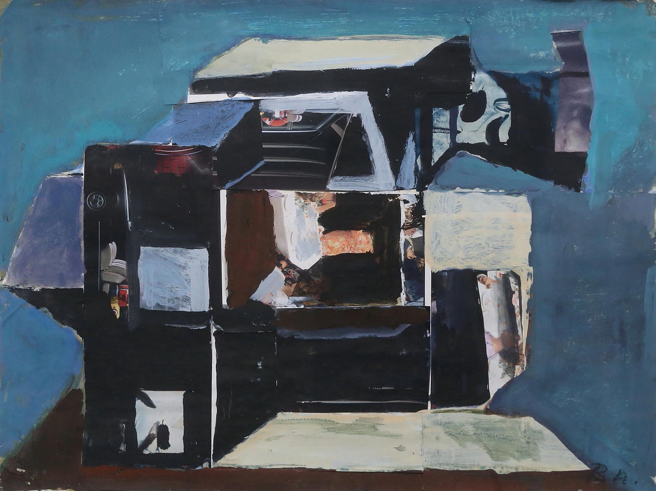 BO ANDERSSON. Collage, signerad BA.