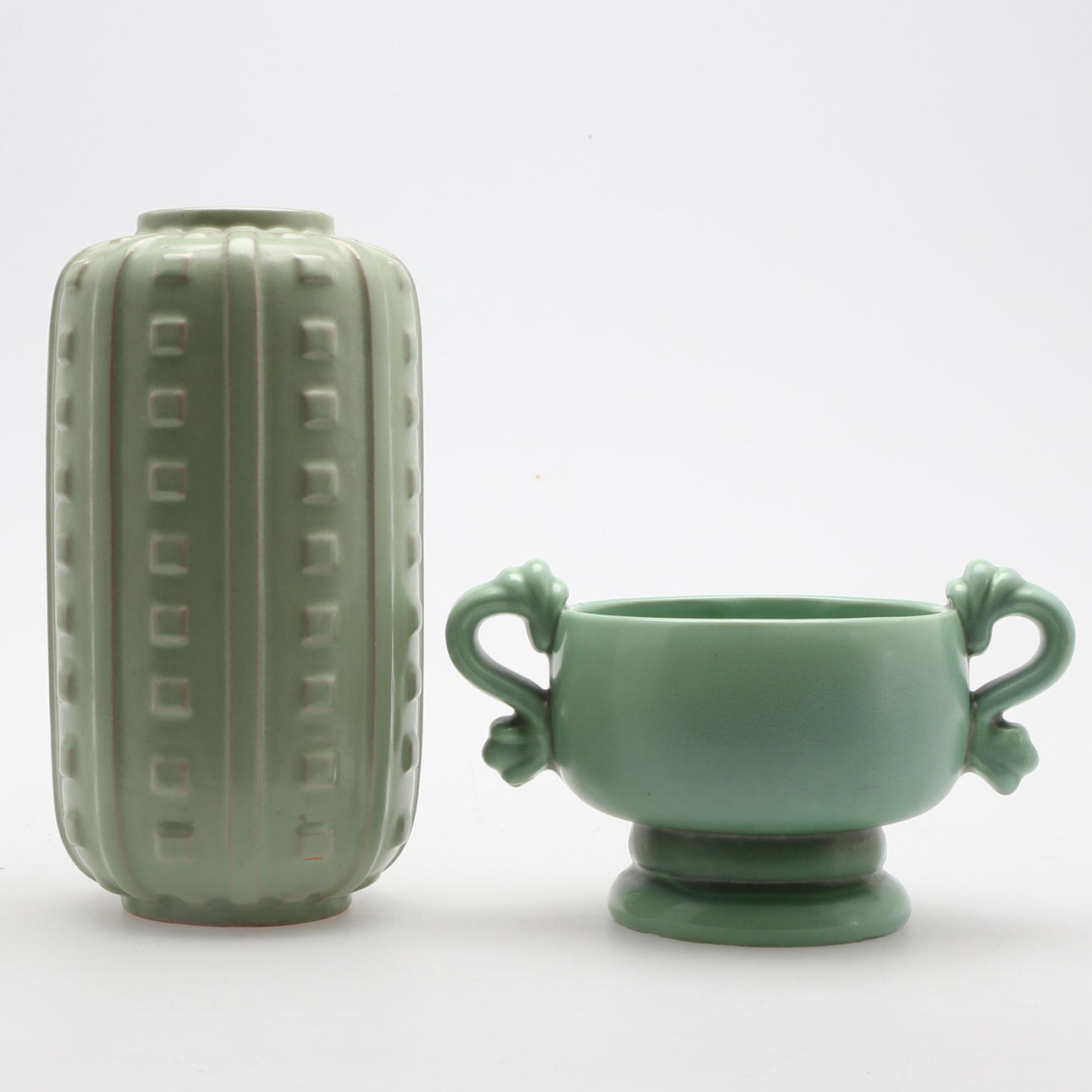 VAS, troligen Gefle, samt SKÅL, Arthur Percy, Gefle, keramik, 1900-tal.