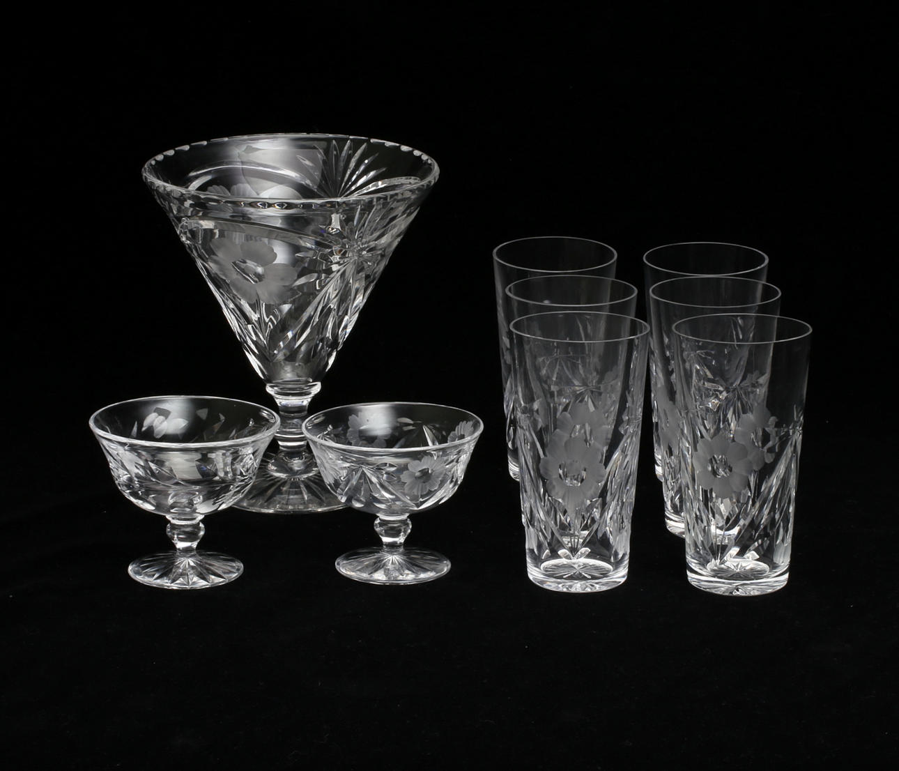 GLASSERVIS, 9 delar, Boda, 1900-tal.