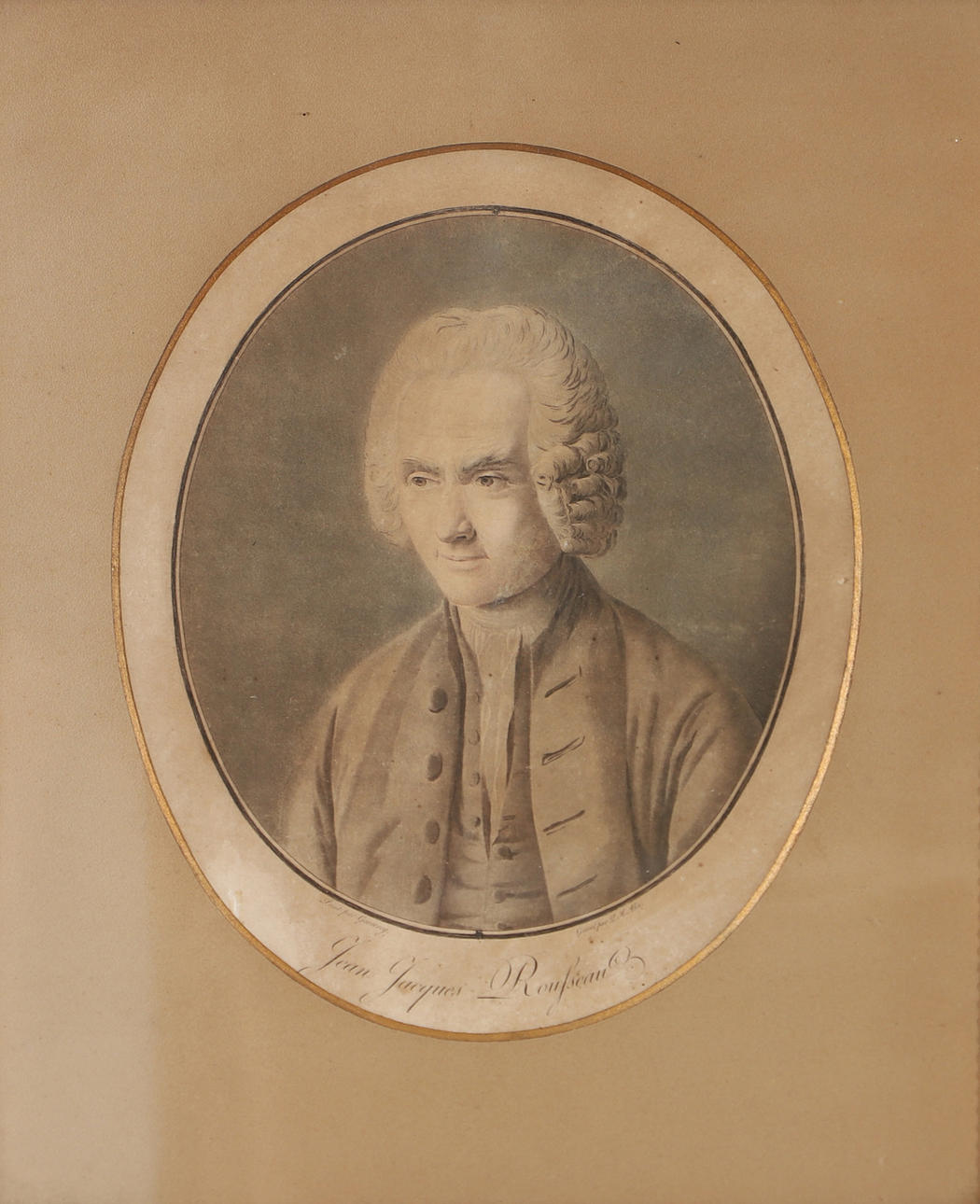 PORTRAIT, Jean-Jacques Rousseau, engraving, 19th century.