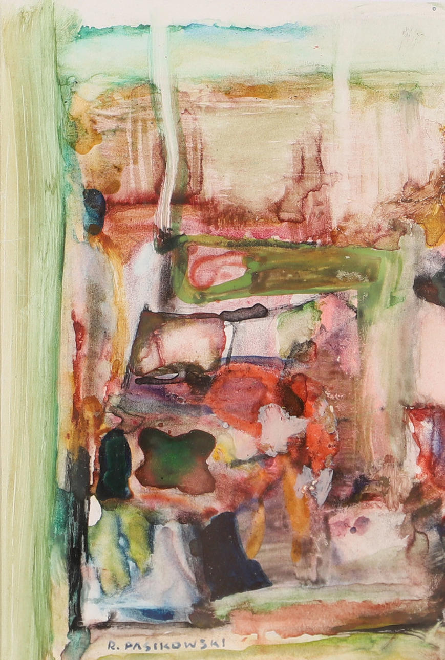 RYSZARD PASIKOWSKI. Composition, mixed media, signed R. Pasikowski.