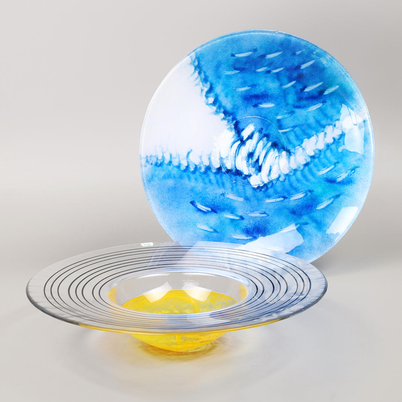 PLATE, 2 pcs, glass, Lindshammar.