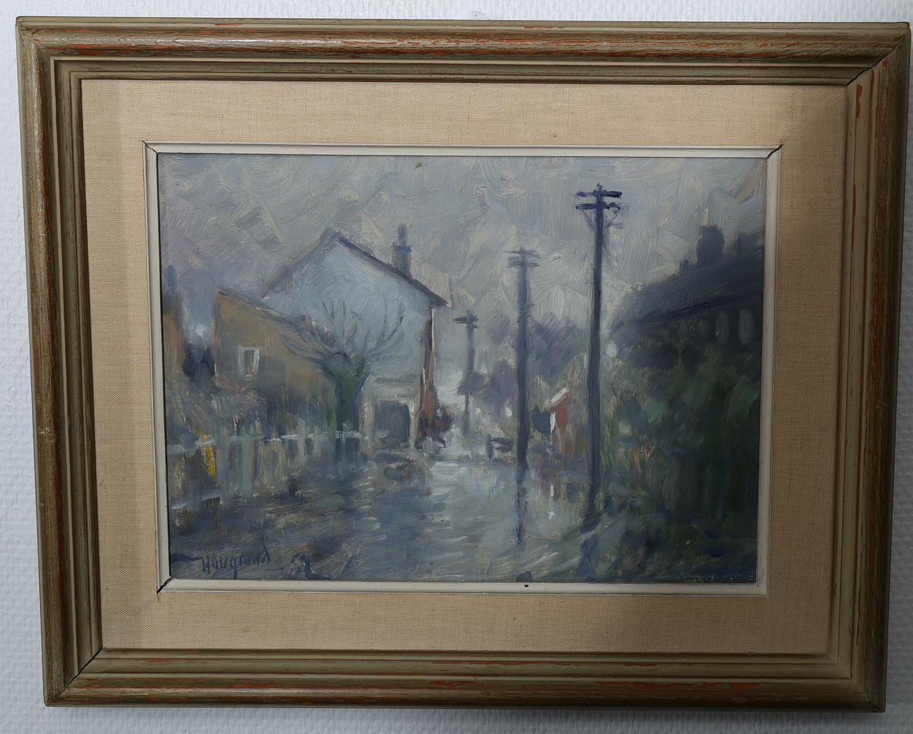 HENNING HOUGAARD. Olja på pannå, Stadsgata, signerad Hougaard, daterad -52.