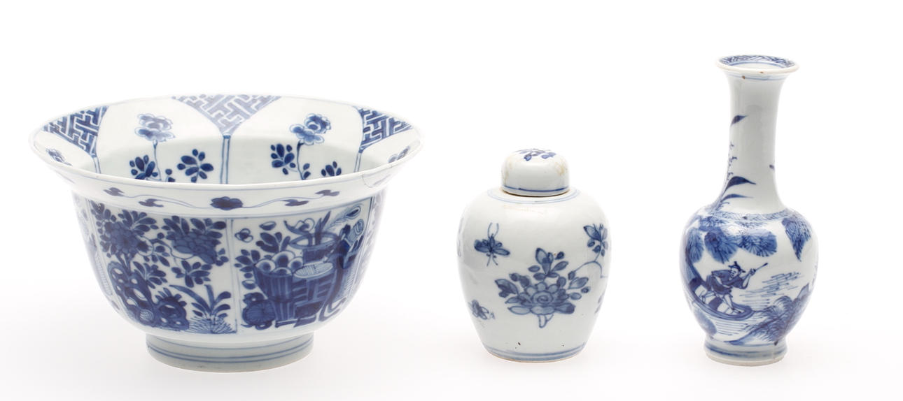 OSTINDISKA FÖREMÅL, 3 delar, Kina.