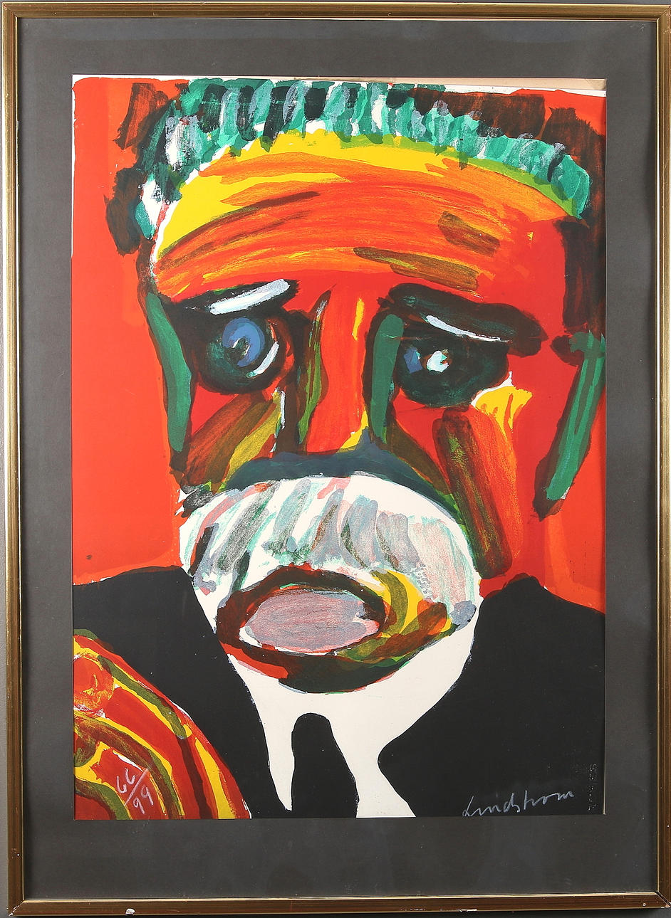 BENGT LINDSTRÖM. "Hjalmar Branting" ur mappen "Svenska män och kvinnor", signerad och numrerad 66/99.