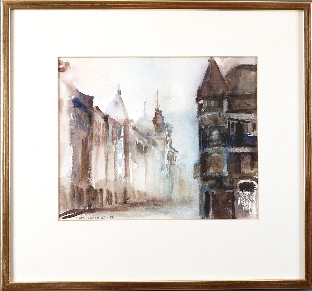 SVEN FRITHIOF. Akvarell, signerad och daterad -82.