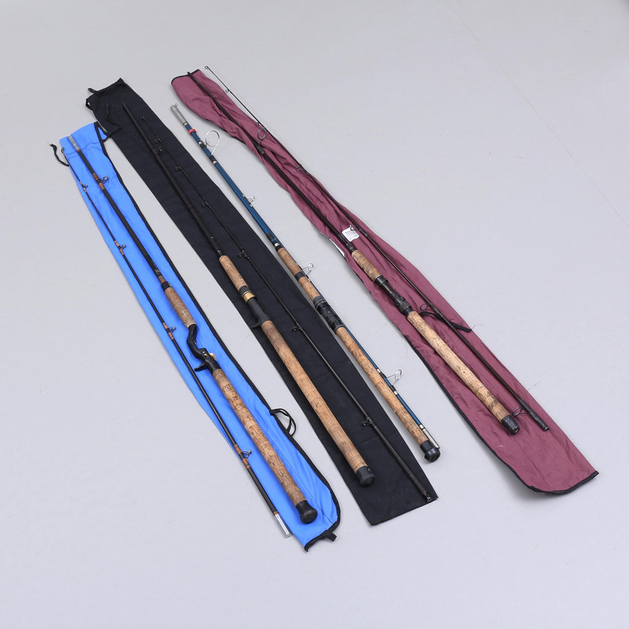 FISKESTANG, 4 stk, Bla Hørgård, Abu.