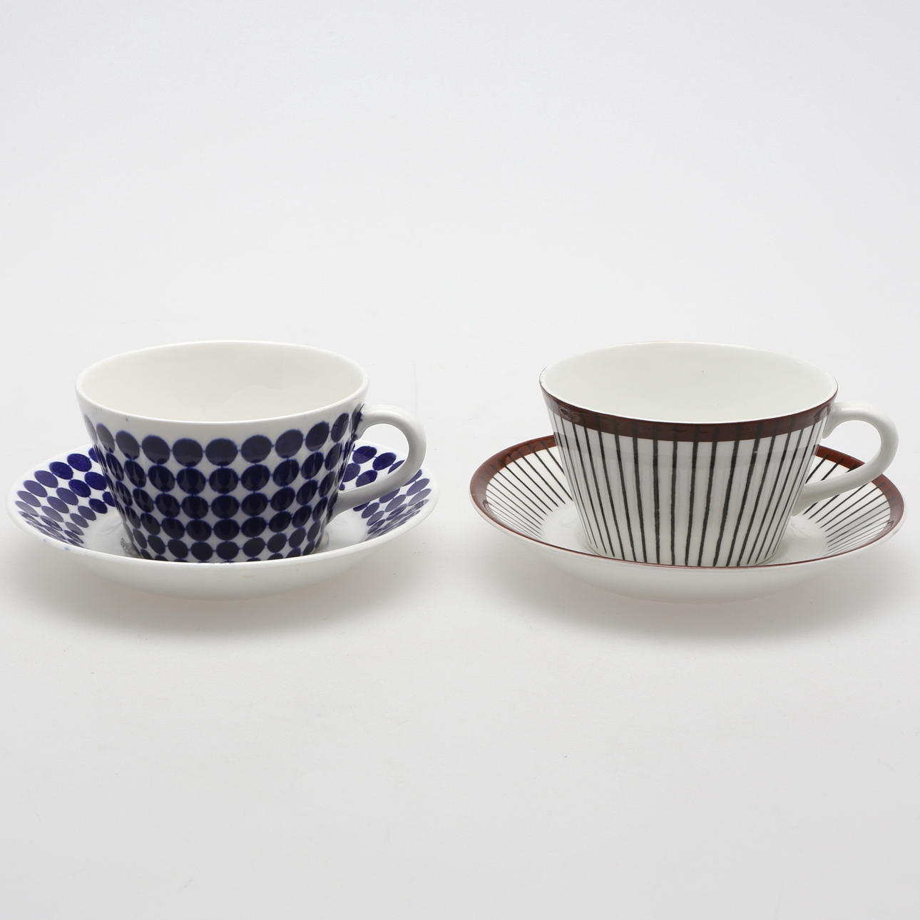 SERVISDELAR, 4 delar, benporslin, Stig Lindberg, "Spisa Ribb" samt "Adam", Gustavsberg, 1900-tal.