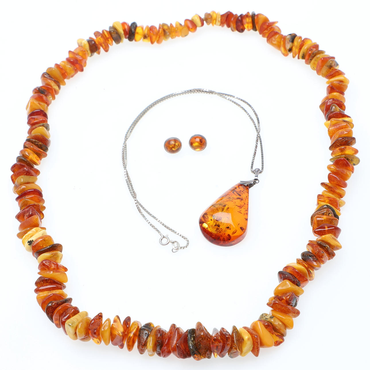 JOYERÍA, ámbar y plata de ley.