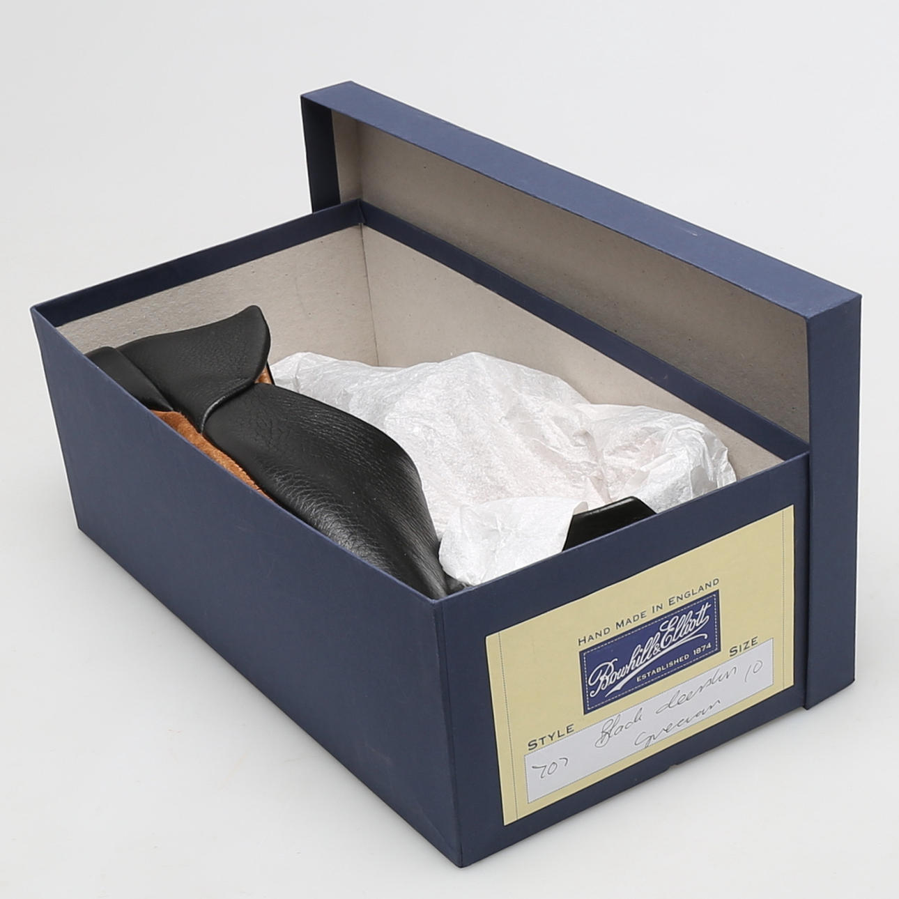 INNESKOR, svart skinn, Crockett & Jones, Northhampton England.