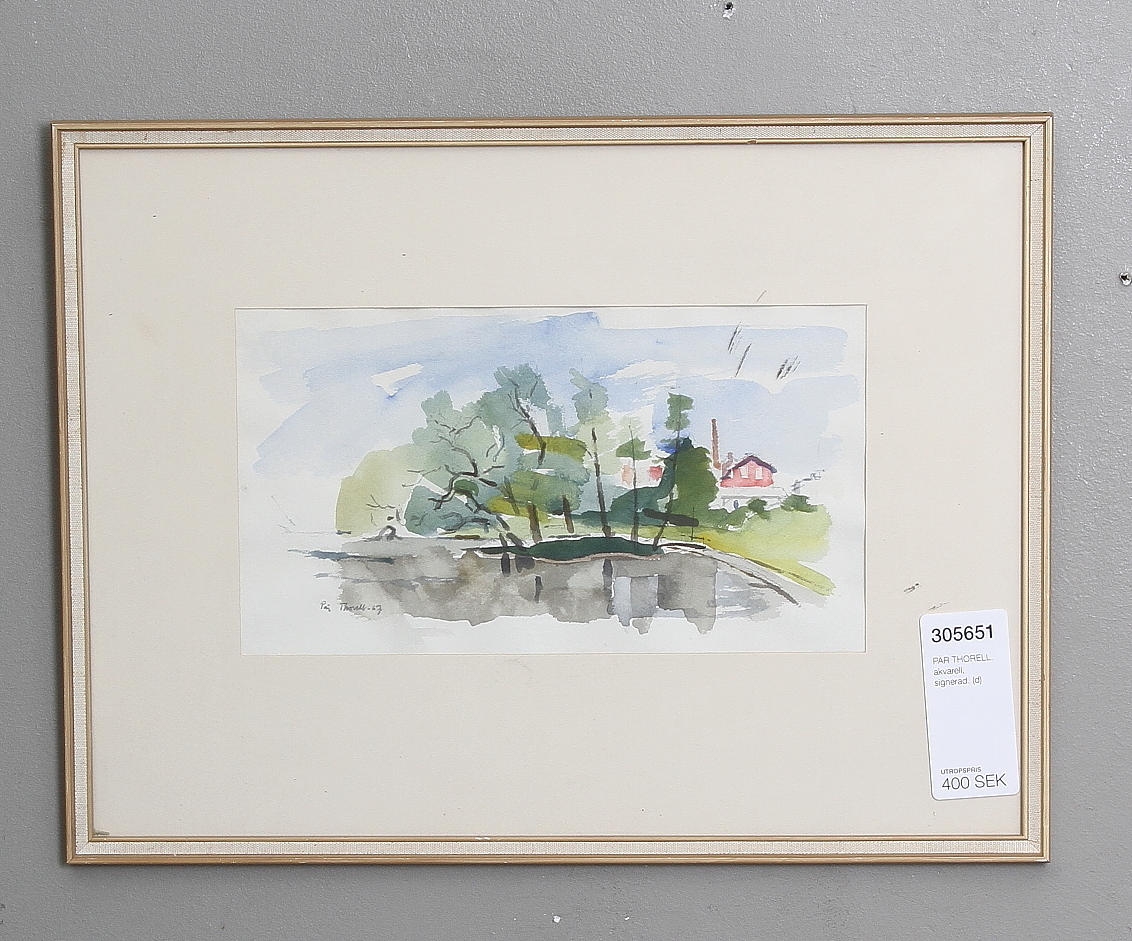 PÄR THORELL. akvarell, signerad.