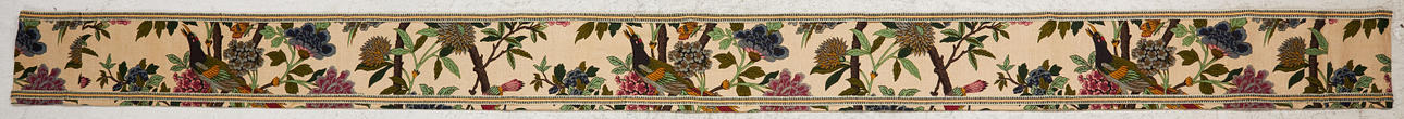 TEXTILE EXTENSION with border, with pattern "Hydrangea Bird", GP & J Baker.