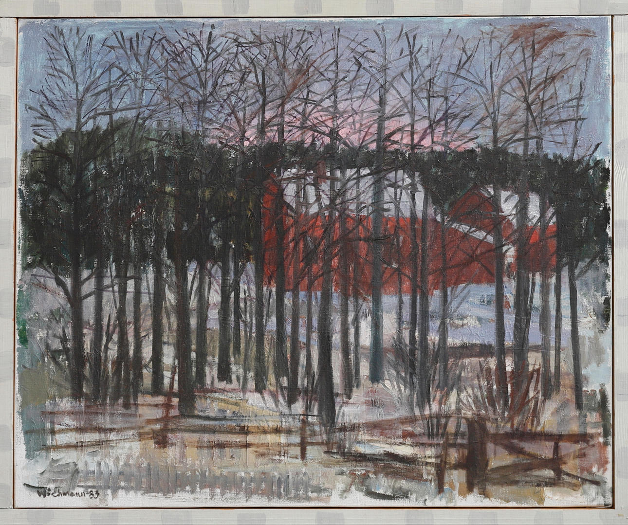 HARRY WICHMANN. Forest landscape, oil on canvas, signed and dated -83.