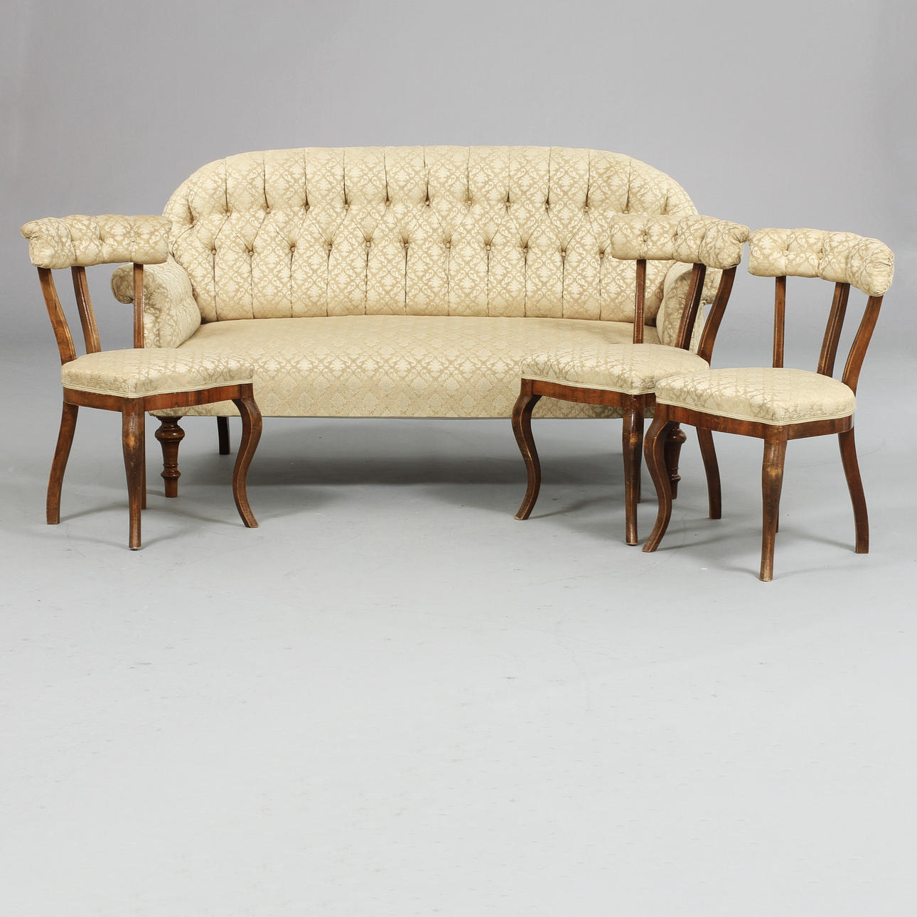 SOFFA samt STOLAR, 3 st, nyrenässans, 1800-talets slut.