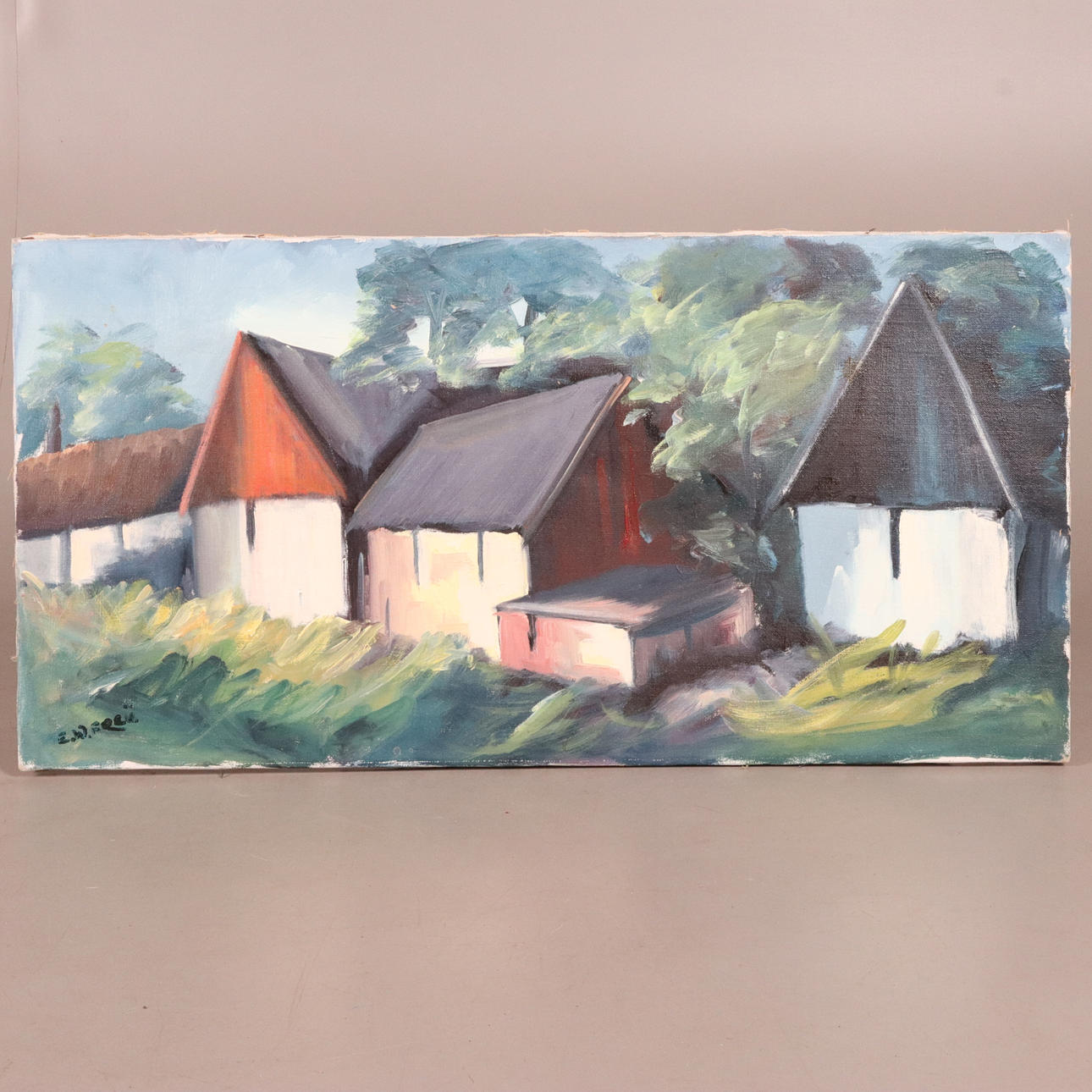 OIDENTIFIERAD KONSTNÄR. OIL ON CANVAS, signed EW Freü.