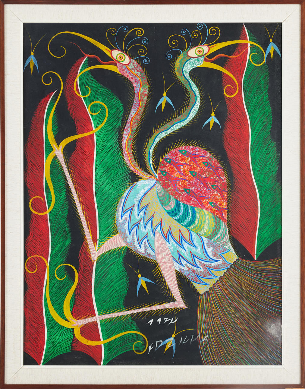 FRANCESCO CHICO DA SILVA (1910-1985). Bird, signed and dated -74, oil on Board.