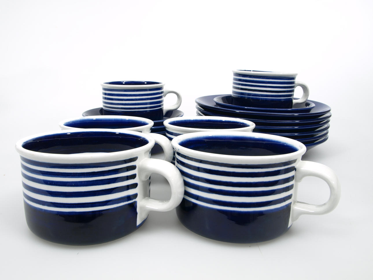 KAFFESERVIS, porslin, 18 delar, "Kobolt", Gustavsberg.