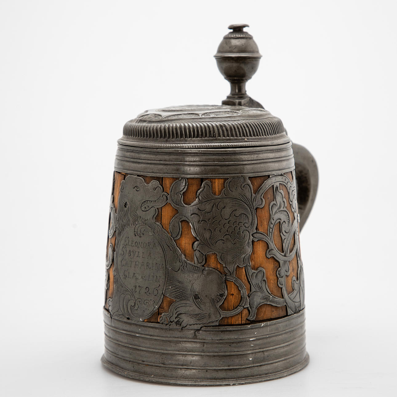 So-called. 'Lichtenhainer' Daubenkrug, probably Kulmbach, dat. 1726.