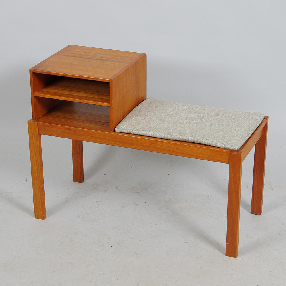 TELEFONBÄNK, teak, 1960-tal.