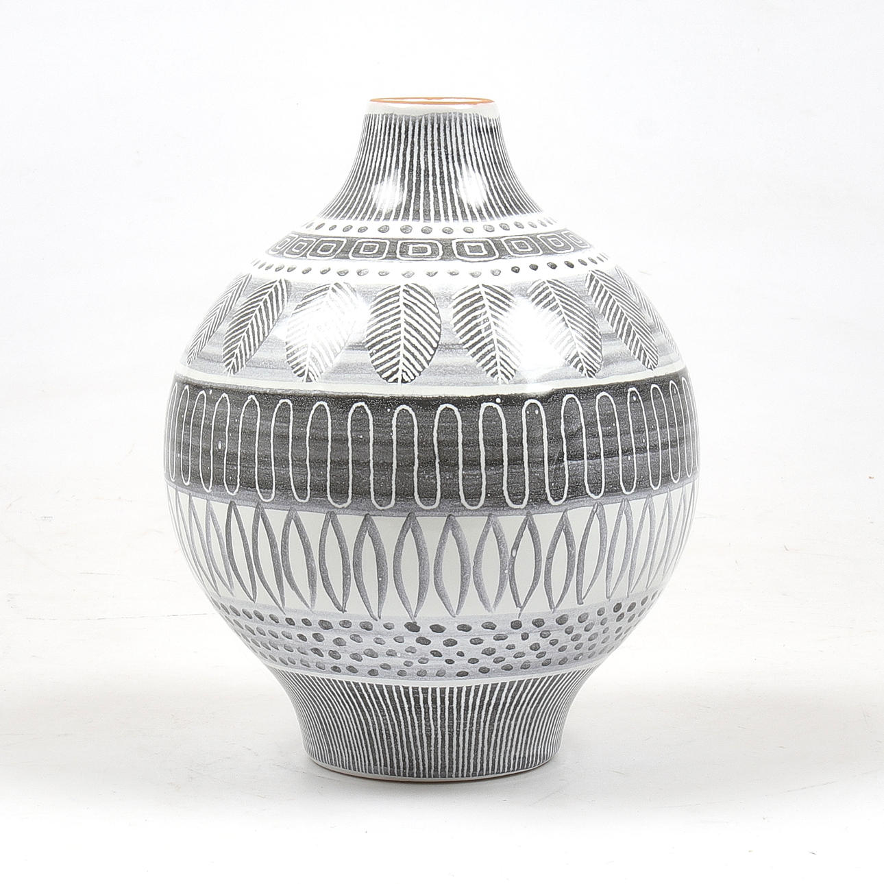 INGRID ATTERBERG. VAS, earthenware, "Grafika" model no. 2084, Upsala-Ekeby.