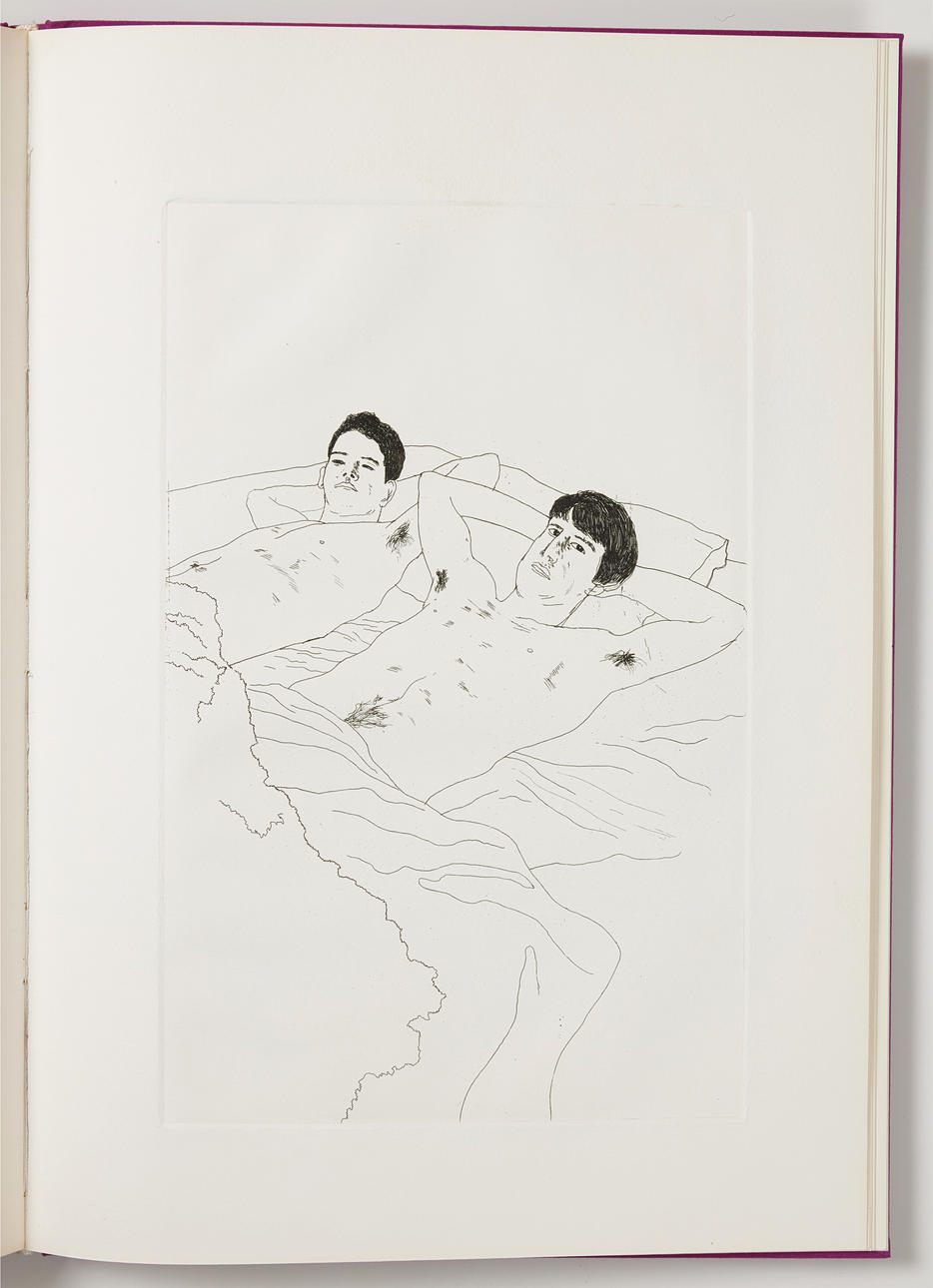 DAVID HOCKNEY. "Fourteen poems by C P Cavafy chosen and illustrated with twelve etchings by David Hockney translated by Nikos Stangos and Stephen Spender".