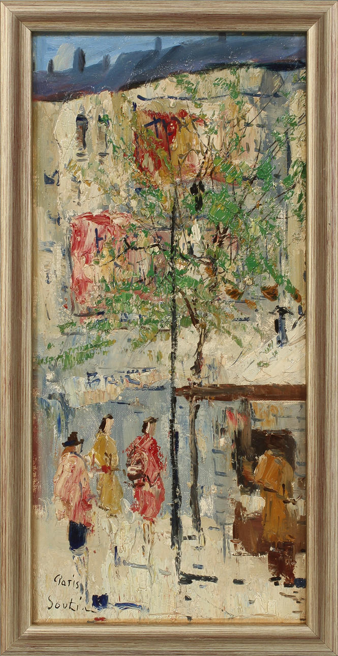 MICHEL SOUTINE. Motiv från Paris, olja på duk, signerad.