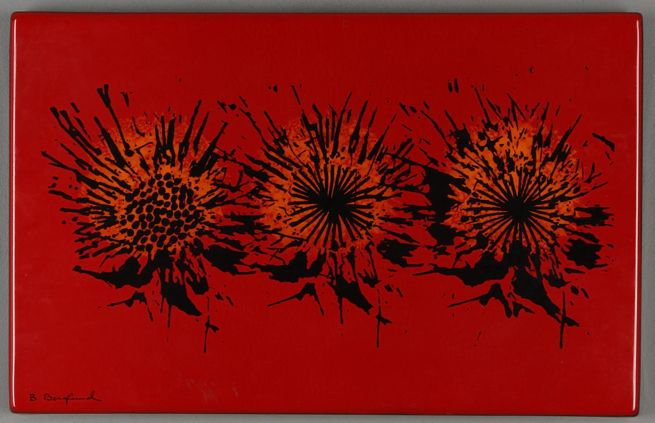 BENGT BERGLUND. Komposition, emalj på plåt, signerad.