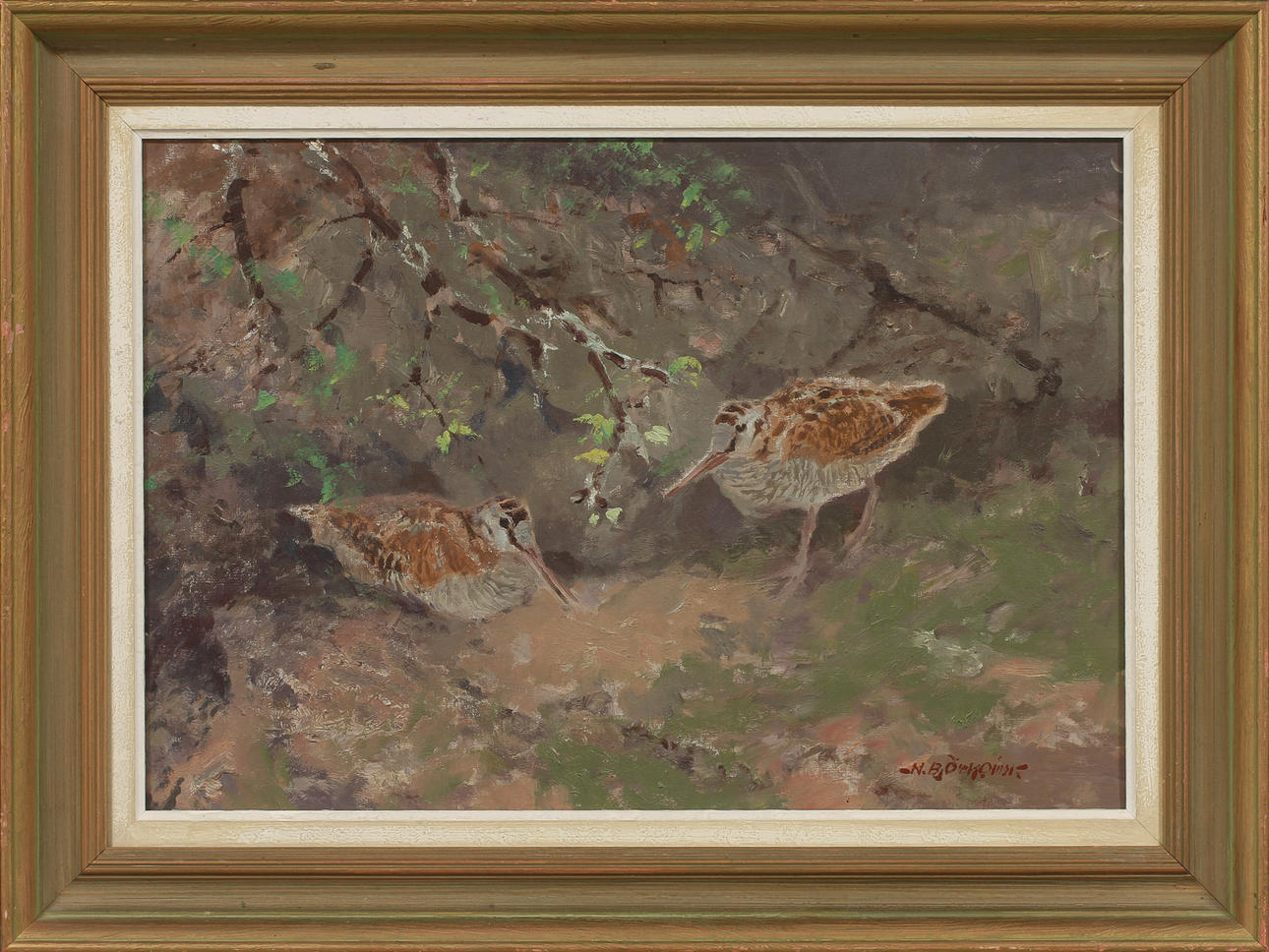 NILS BJÖRKQVIST. Naturmotiv, olja på duk, signerad.