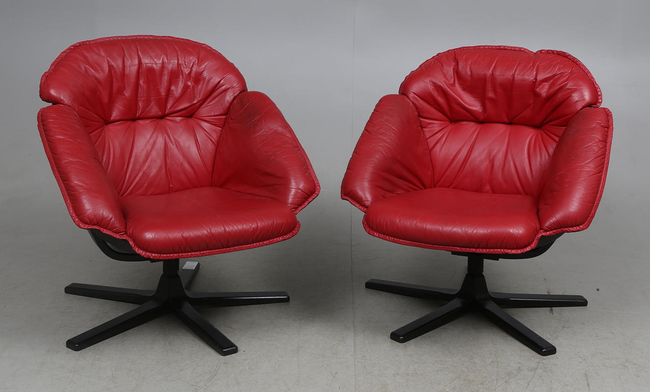 FÅTÖLJER, ett par, Göte Möbler, 1900-talets andra hälft.