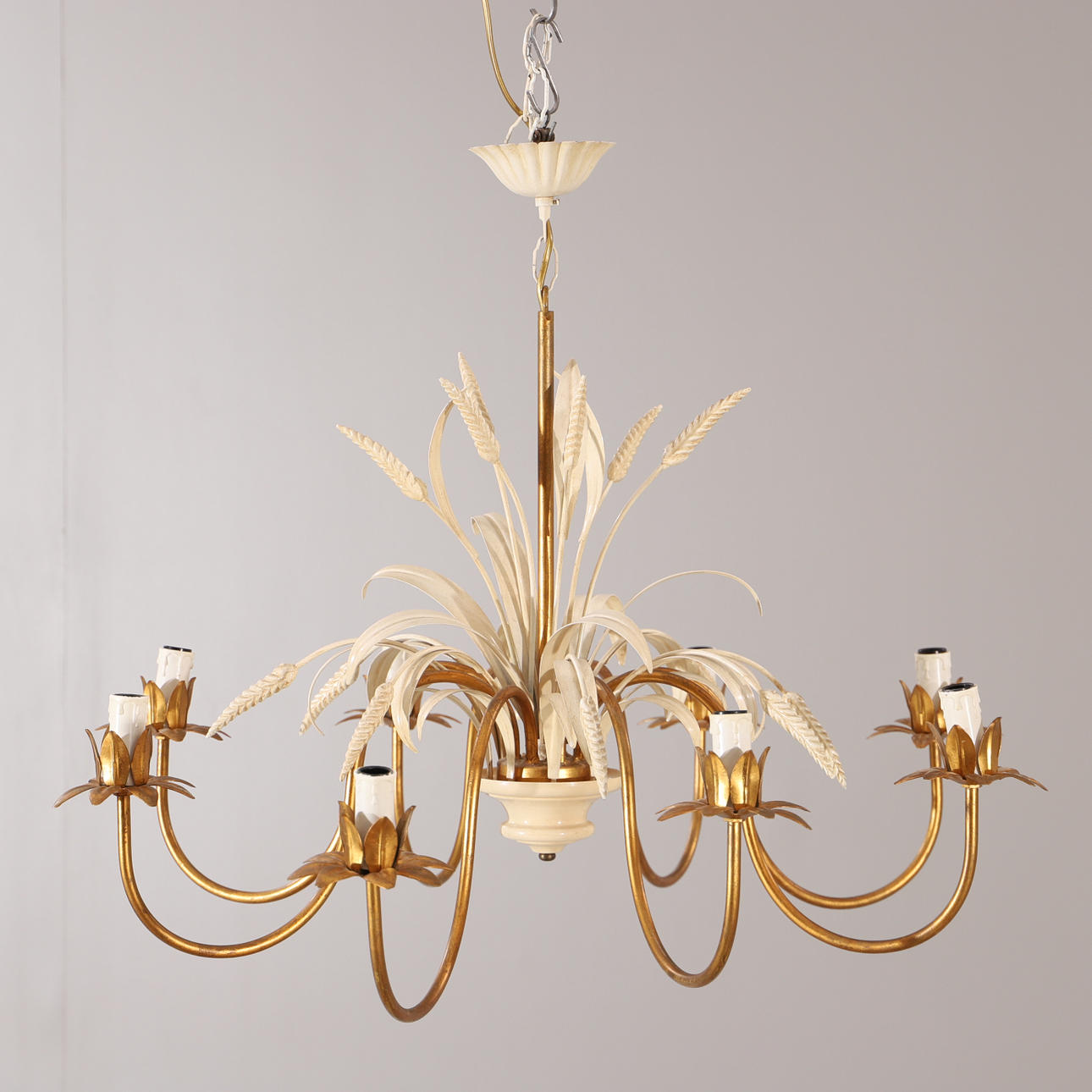 CEILING LAMP, 8-arm, gilded/painted metal, Silverbergs.