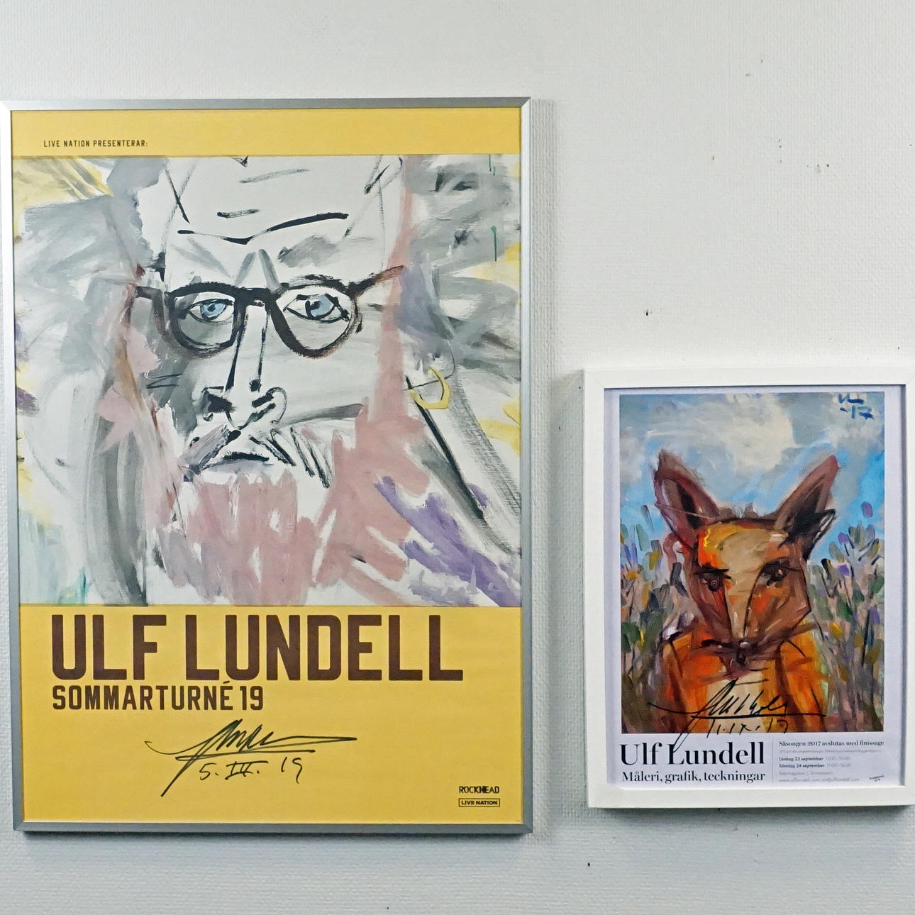 ULF LUNDELL. Affischer med autografer, 2 st.