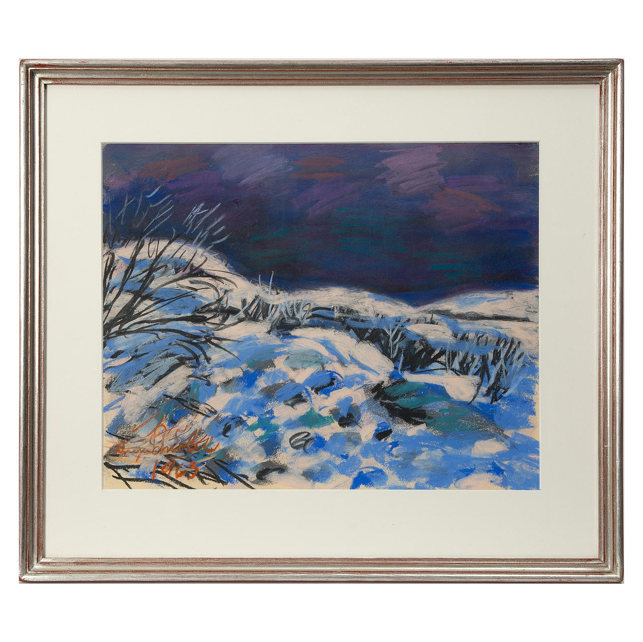 INGE SCHIÖLER. Pastel, signed and dated 1963.