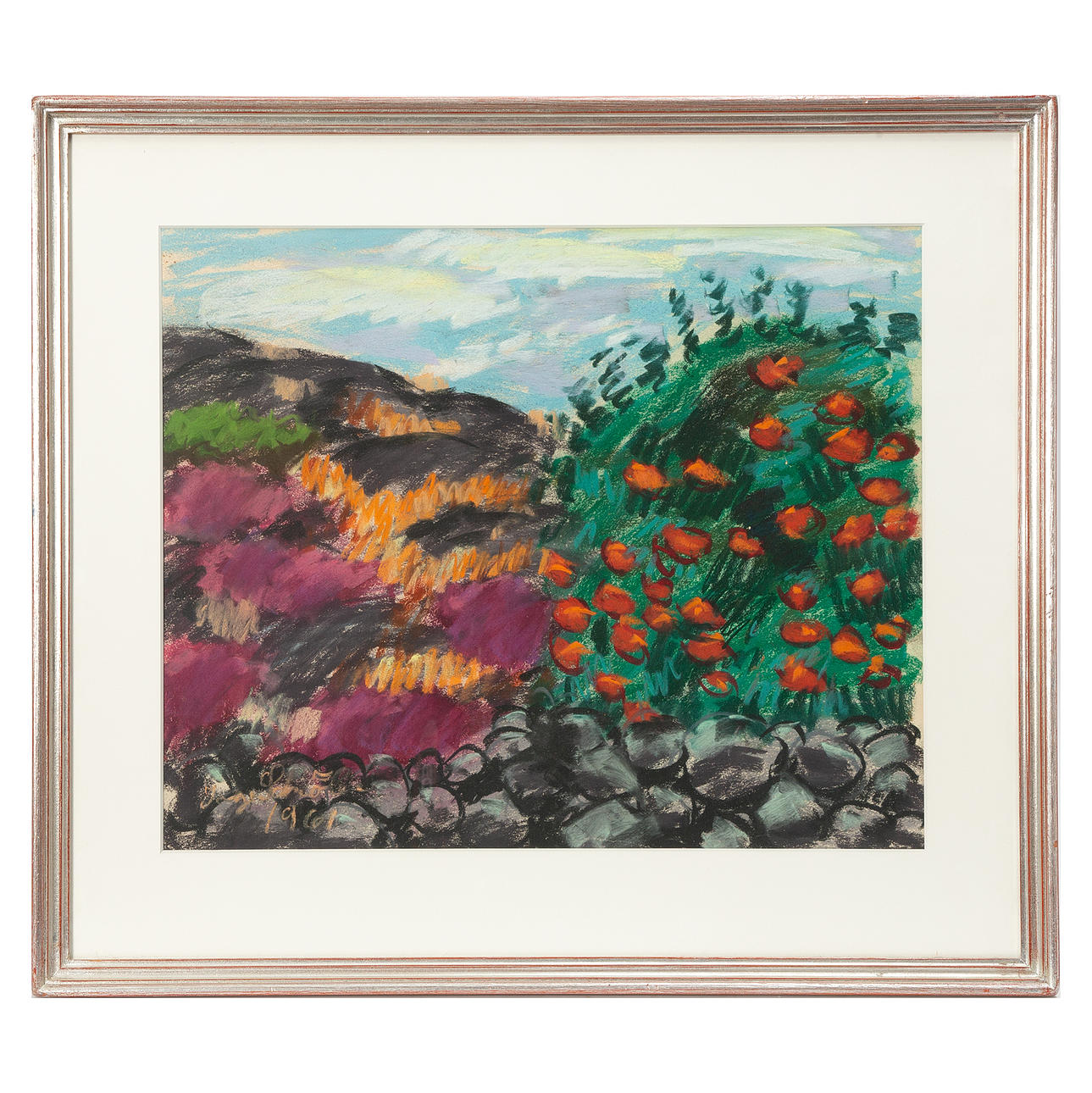 INGE SCHIÖLER. Pastel, signed and dated 1961.