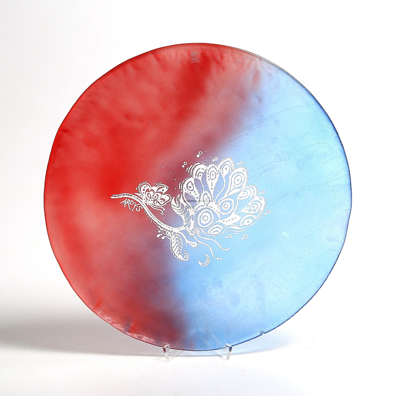 ARDY STRÜWER. Fat, glas, Johansfors glasbruk. Signerad i dekoren.