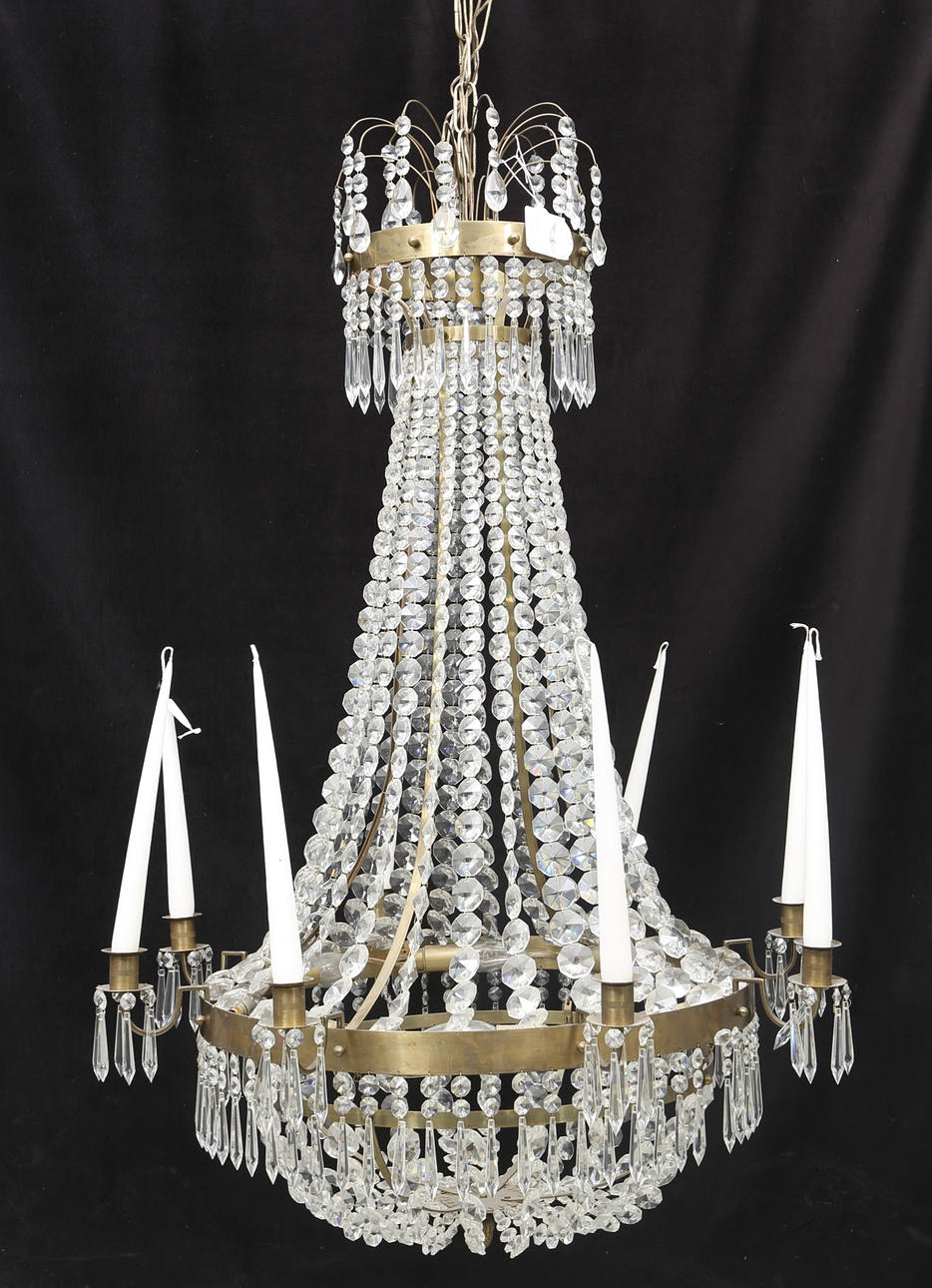 KRISTALLKRONA, sengustaviansk-stil, 1900-tal.