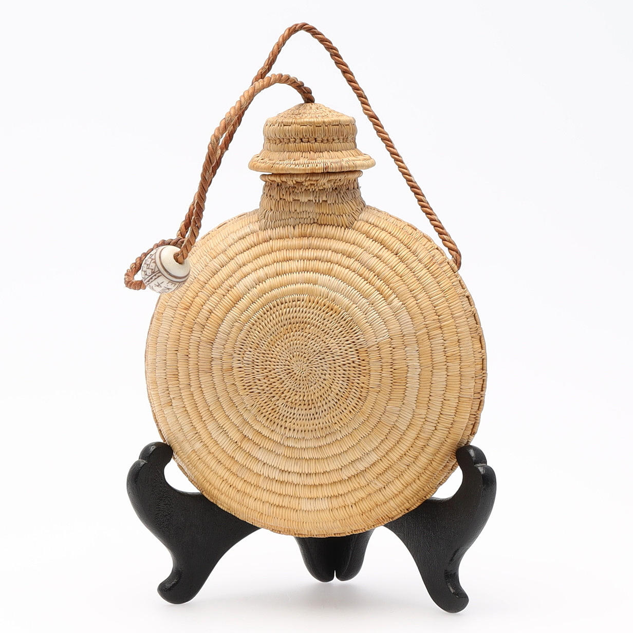 ELLEN KITOK-ANDERSSON. Salt bottle, root work of birch root, signed, E Kitok-A.