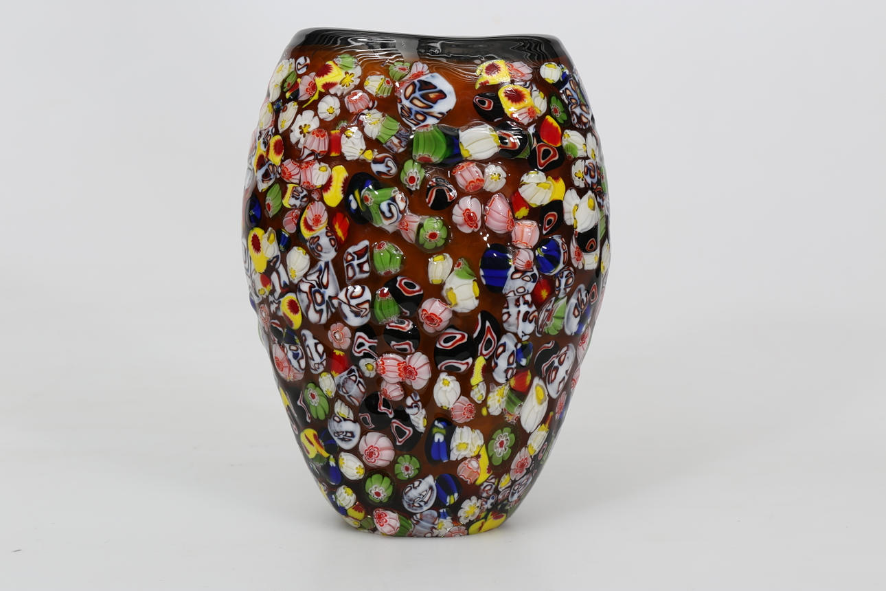 VAS, glas, Millefiori liknande, signerad, 1900-talets andra hälft.