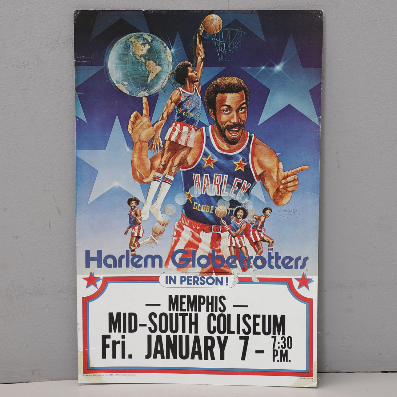 POSTER, Harlem Globetrotters, Memphis, 1980.