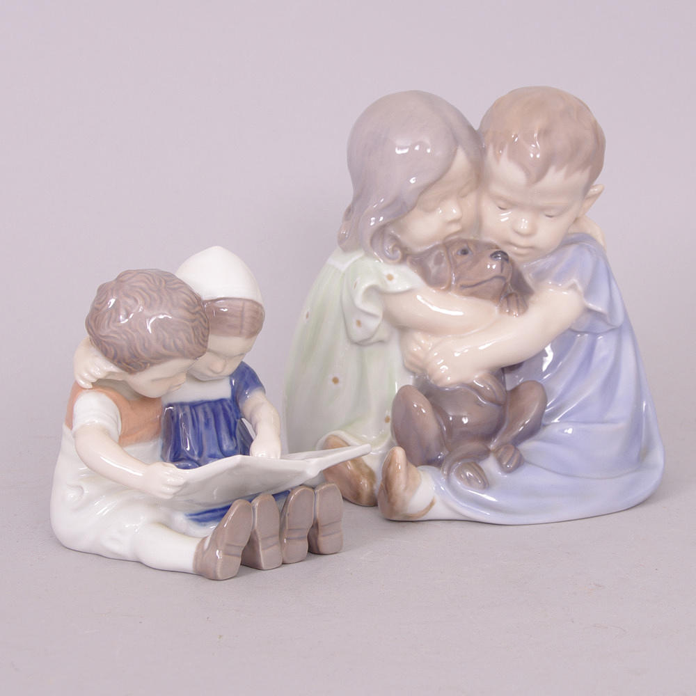 FIGURINER, 2 stycken, Royal Copenhagen samt Bing & Gröndal.
