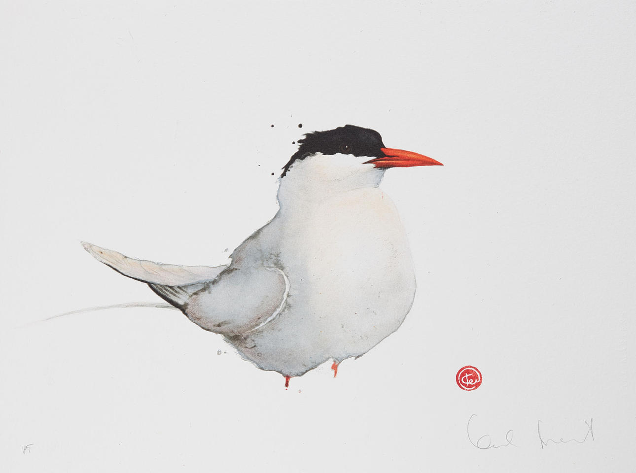 KARL MÅRTENS. "Fiskterna", lithography, proof print, signed.