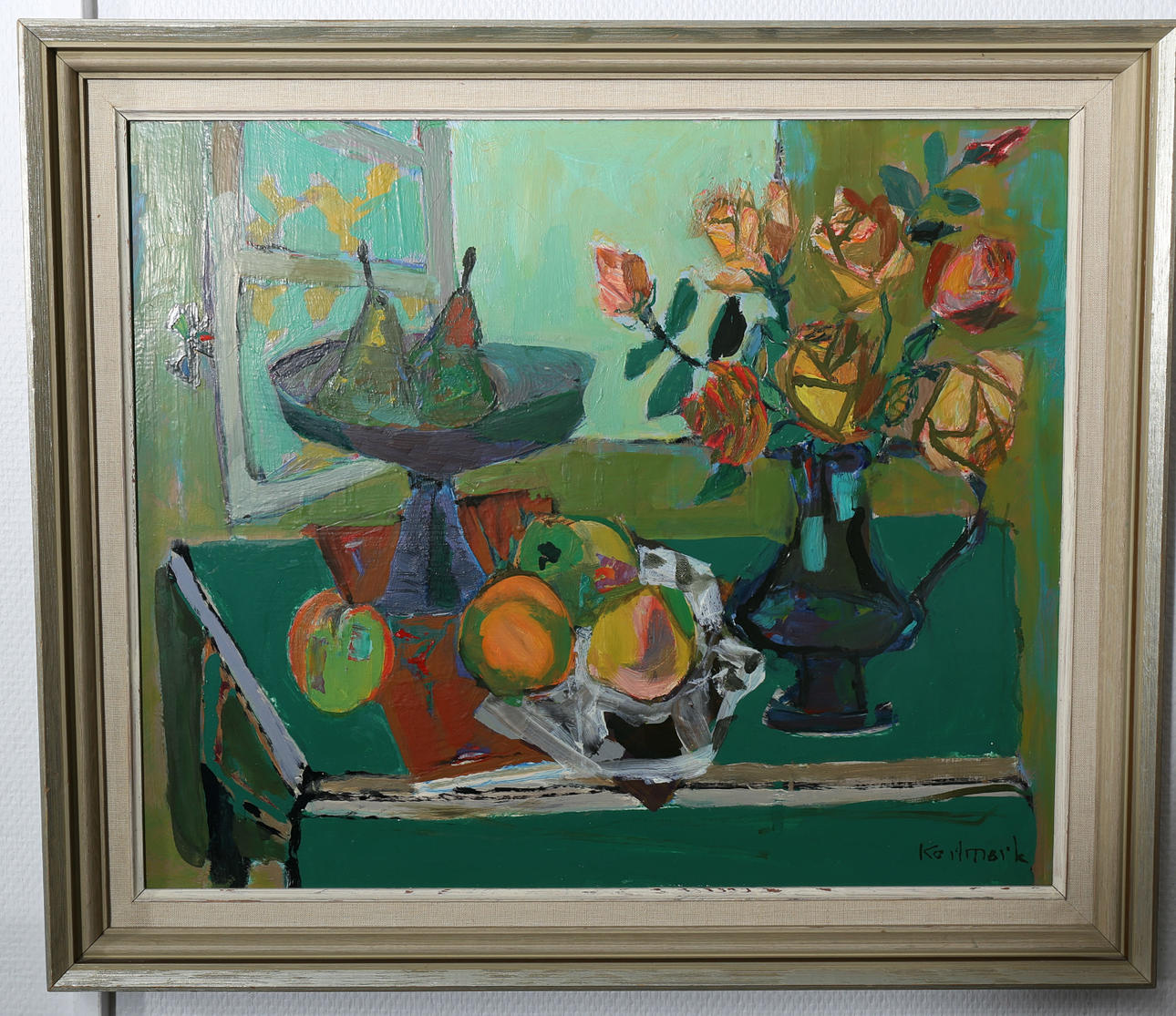 GERHARD KARLMARK. Olja på pannå, Stilleben, signerad Karlmark.