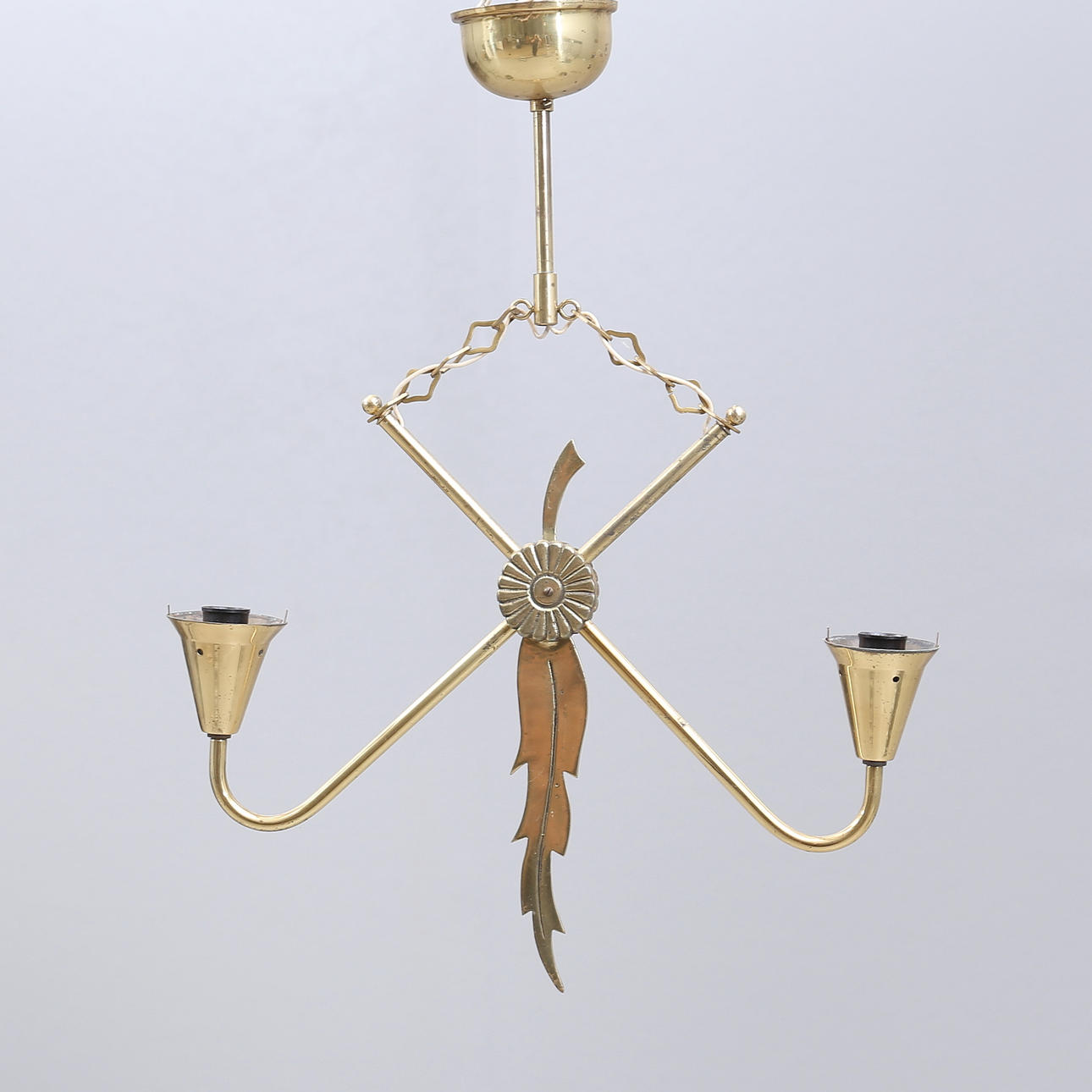 CEILING LAMP, Brass, mid 20th century.
